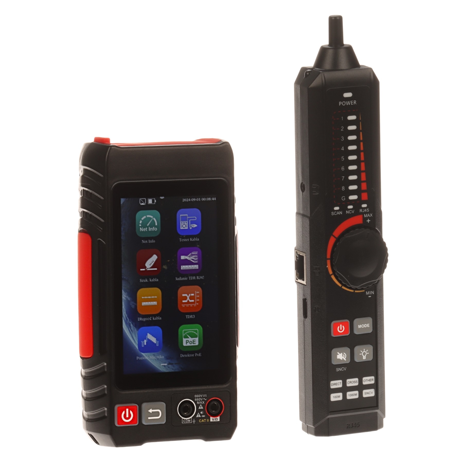 Tester rețea multifuncțional touchscreen CS-NT64D TDR, ping, test PoE, tracker cablu, VFL, Powermetru optic