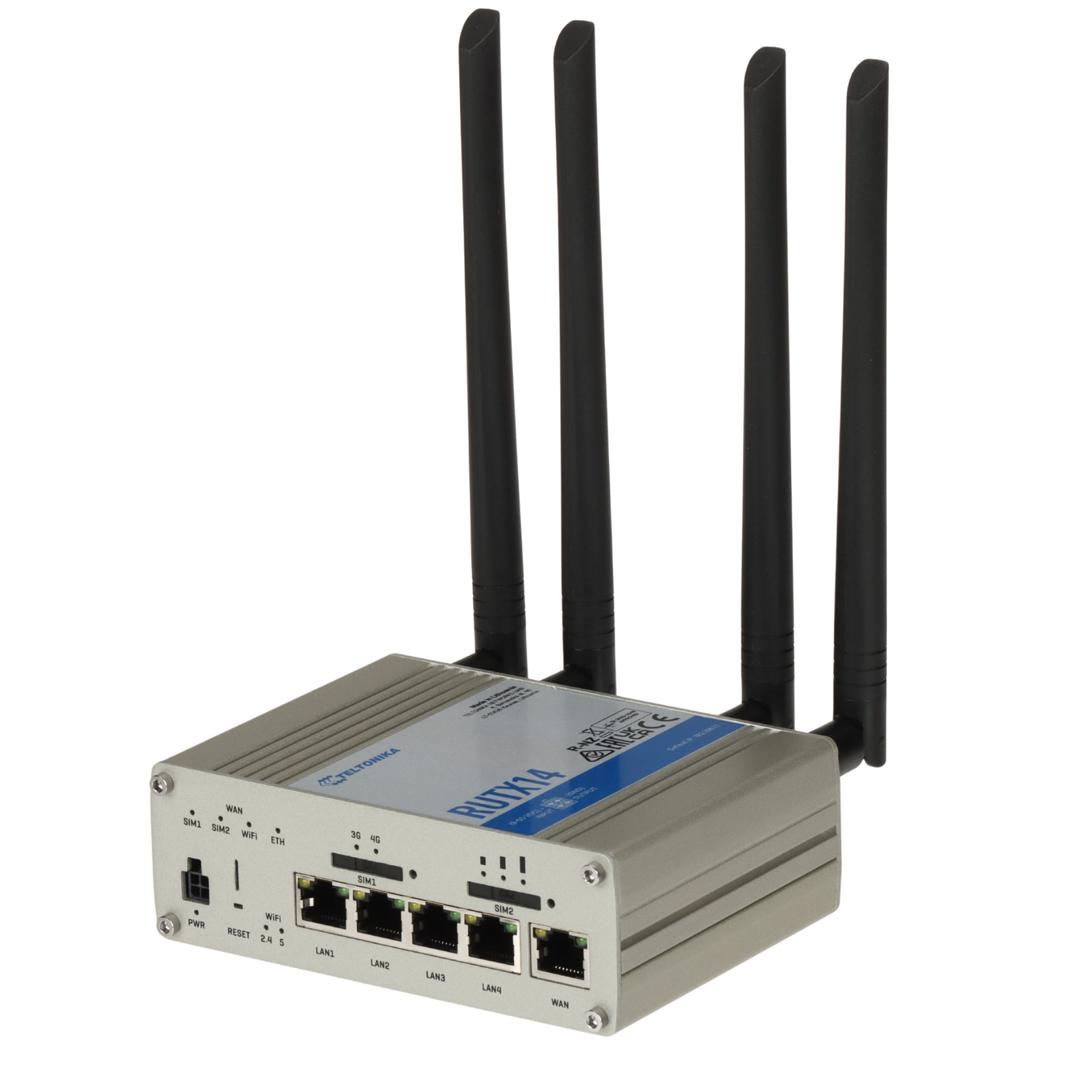 ACCESS POINT 4G LTE +ROUTER RUTX14 Dual SIM Bluetooth BLE, Wi-Fi 5, 2.4 GHz, 5 GHz 867 Mbps Teltonika