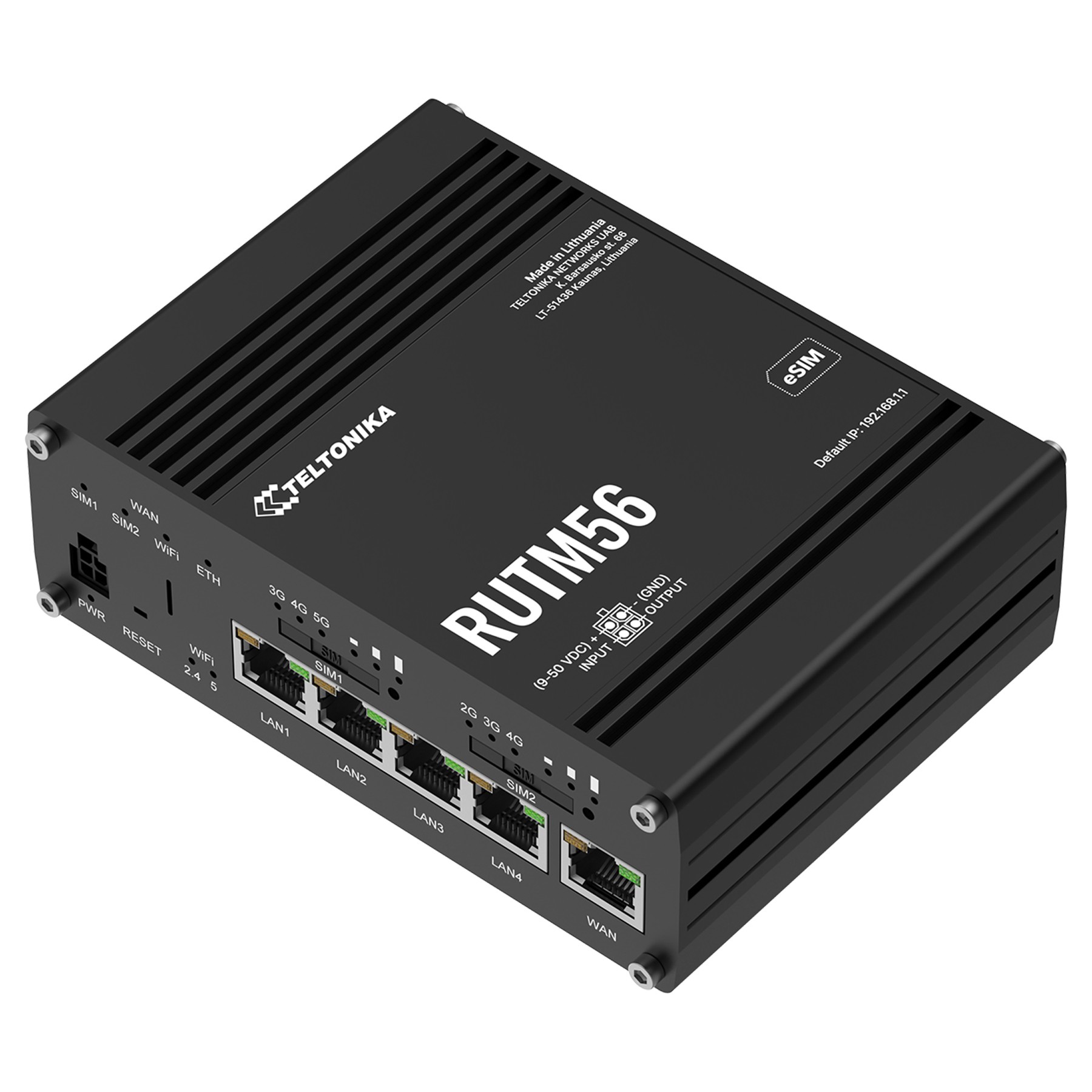 ACCESS POINT DUAL 5G + ROUTER RUTM56 Dual SIM + eSIM Wi-Fi 5, : 2.4 GHz, 5 GHz, 867 Mbps Teltonika