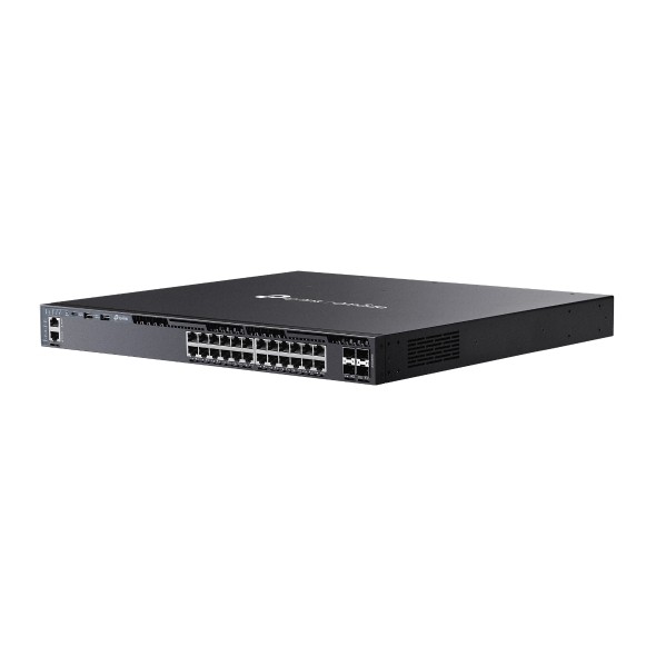 Switch TP-Link cu management, 24-Port Gigabit RJ45 PoE+ Stackable L3 Managed, switch 10 Gbps SFP+ "SG6428XHP" (timbru verde 2 le