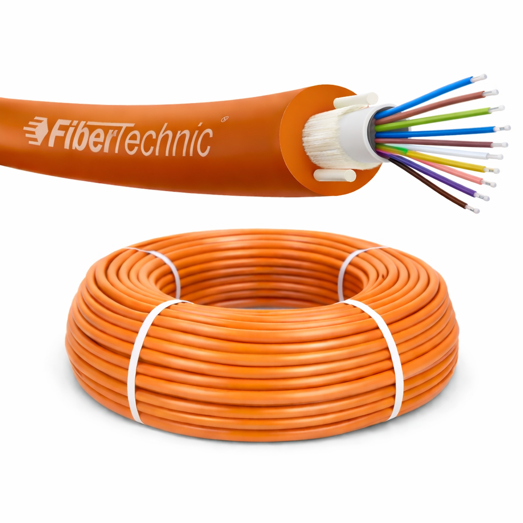 Cablu fibră optică 8 fibre singlemode îngropabil Fibertechnic DAC 9/125 ITU-T G.652D 4kN