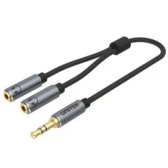 SPLITTER AUDIO Y-C956ABK Jack TRS 3.5 mm TATĂ / 2 X Jack TRS 3.5 mm MAMĂ 0.2 m UNITEK UNITEK - 1