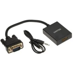 CONVERTOR VGA LA HDMI V1112ABK01 + AUDIO UNITEK UNITEK - 1
