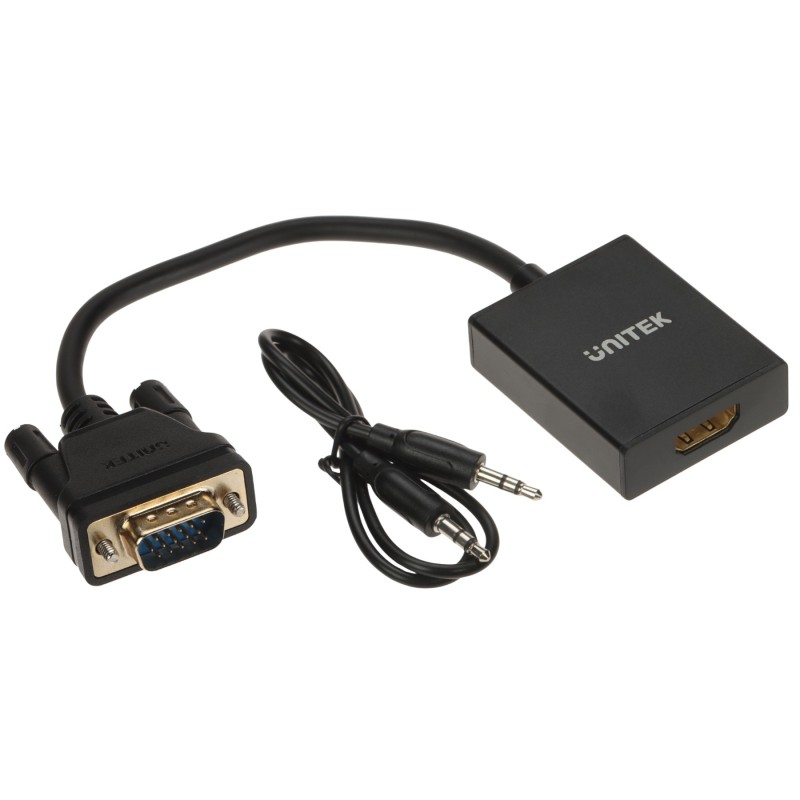 Convertor VGA–HDMI cu ieșire audio UNITEK V1112ABK01