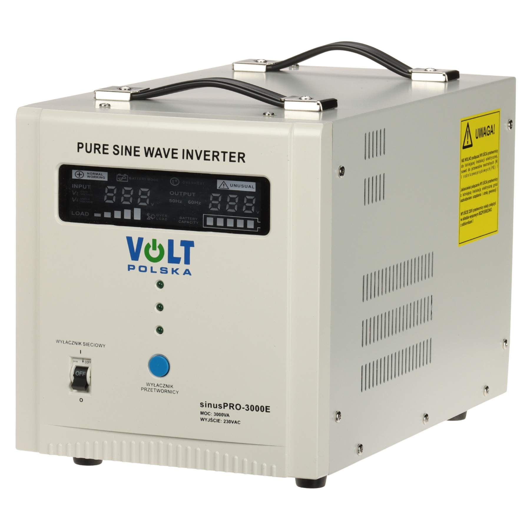 UPS 500VA/350W pentru centrale termice sinusoidă pură cu AVR și acumulator extern SINUS-PRO-3000E VOLT Polska