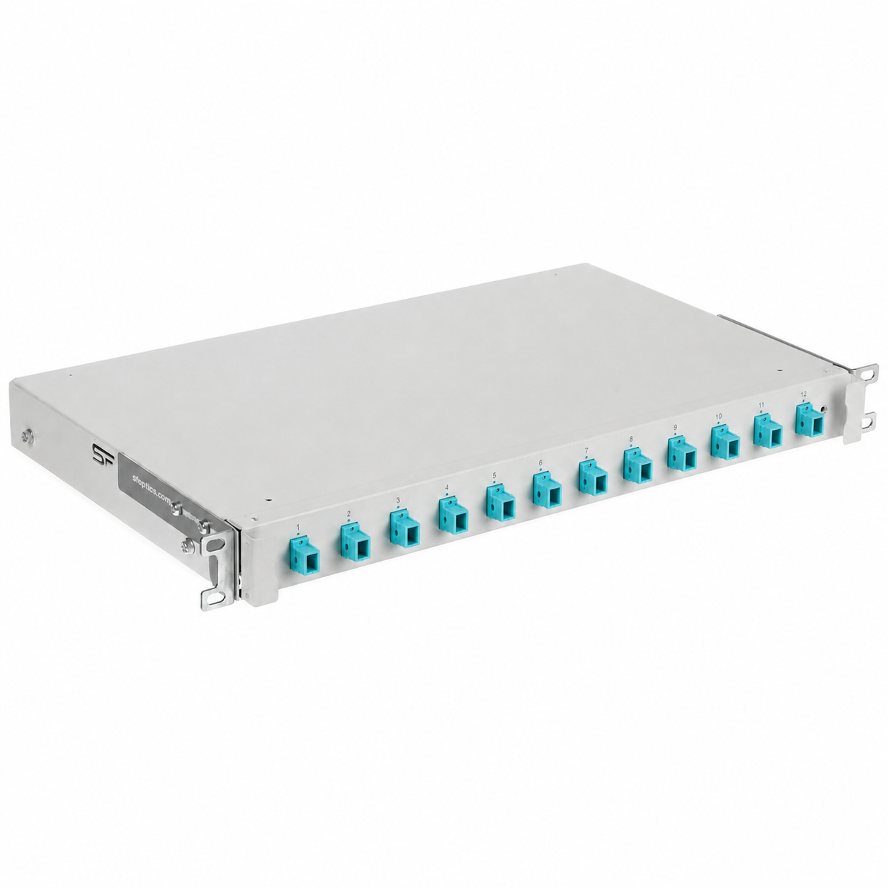 Patchpanel ODF 12xSC OM3 multimode 1U complet echipat 19'' cu glisiere alb pt fibră optică