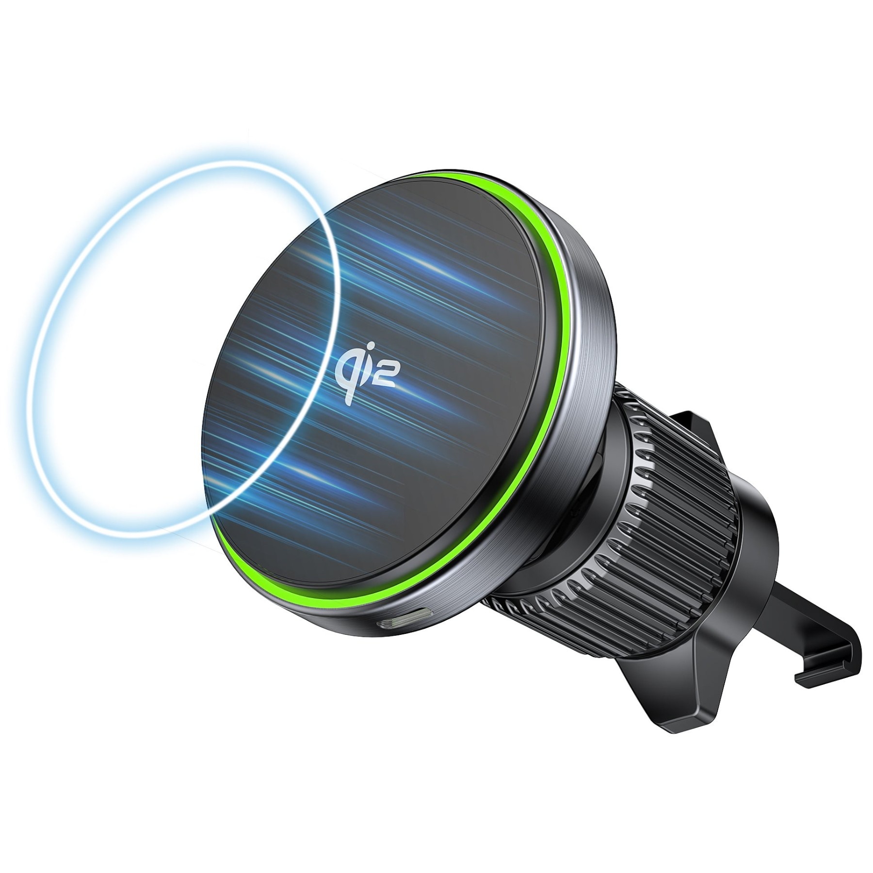 Suport auto magnetic pentru telefon P1404ABK01 cu încărcare wireless Qi2 15W Unitek