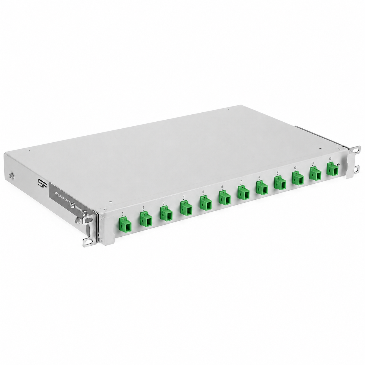 Patchpanel ODF 24xSC/APC 1U complet echipat 19'' cu glisiere alb pt fibră optică