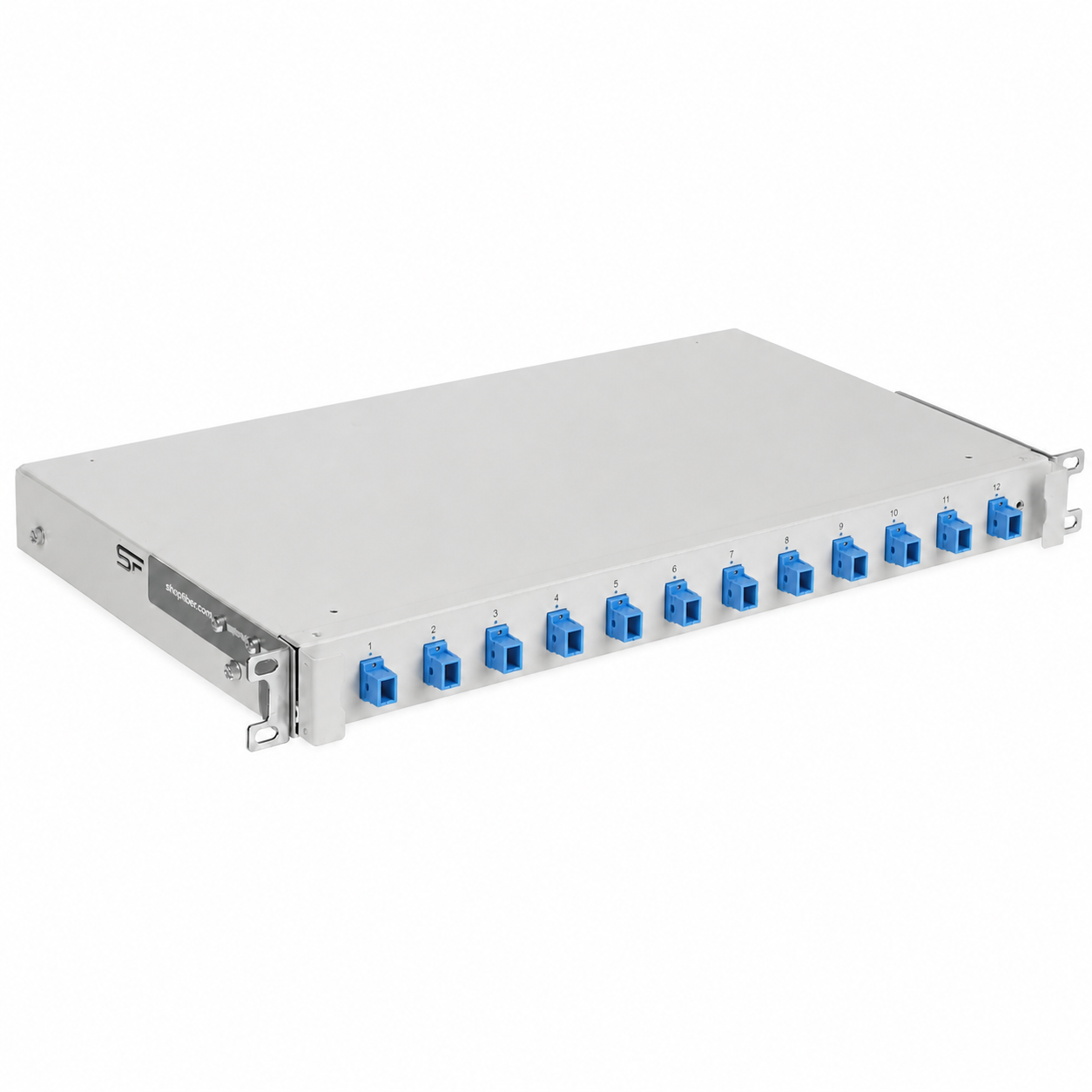 Patchpanel ODF 24xSC/UPC 1U complet echipat 19'' cu glisiere alb pt fibră optică
