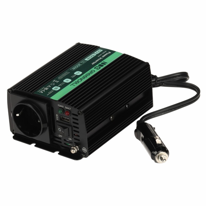 Invertor auto 12V 1000W INV06-GC Green Cell sinusioida aproximată
