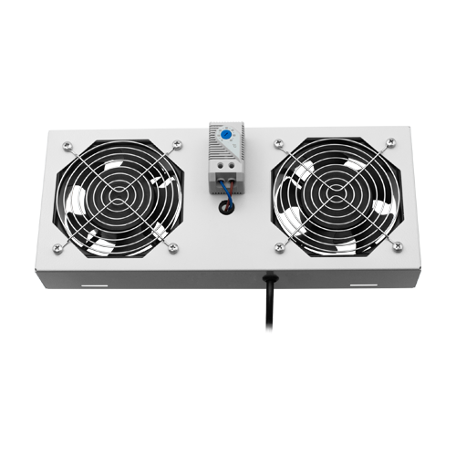 Modul 2 ventilatoare pentru rack SBW/EXIP55 19', cu termostat, RAL 7035 - ASYTECH Networking ASY-FAN-EXIP55-THM-2F