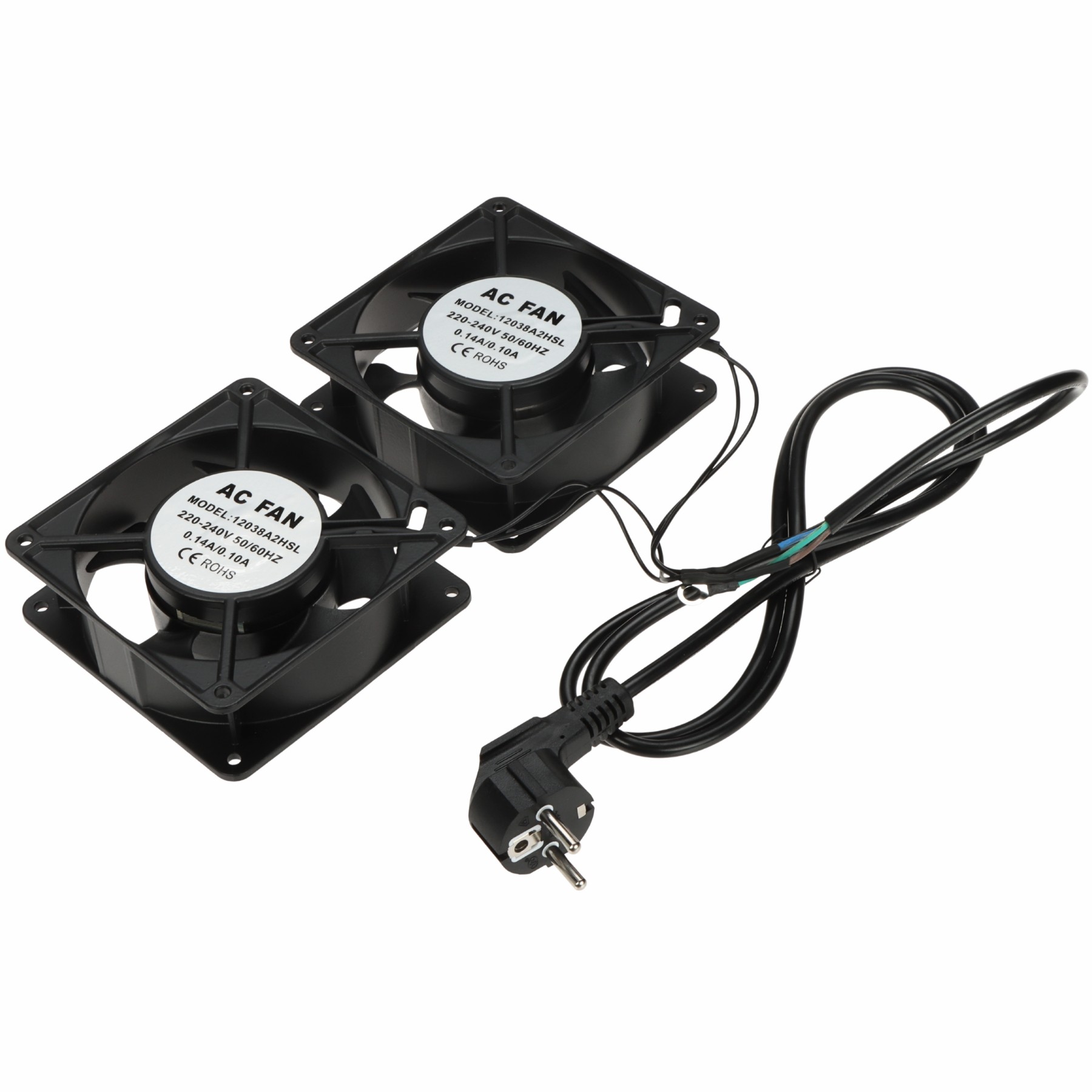 Set 2 ventilatoare Rack cu cablu alimentare A19-2W-B