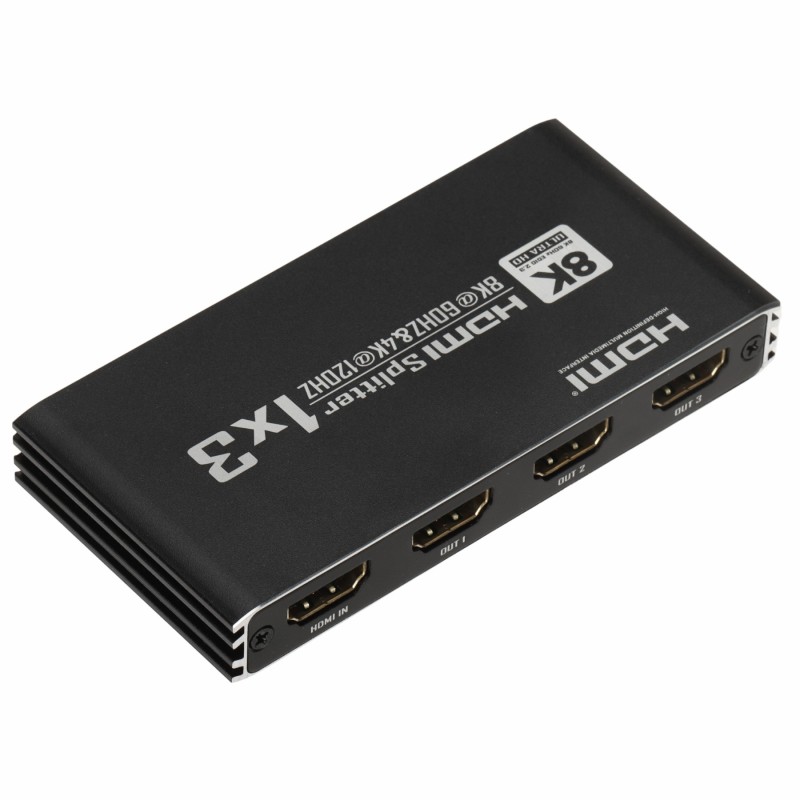 Splitter HDMI 4K UHD/8K 3 porturi carcasă metalică, suportă HDMI 2.1, EDID, HDR