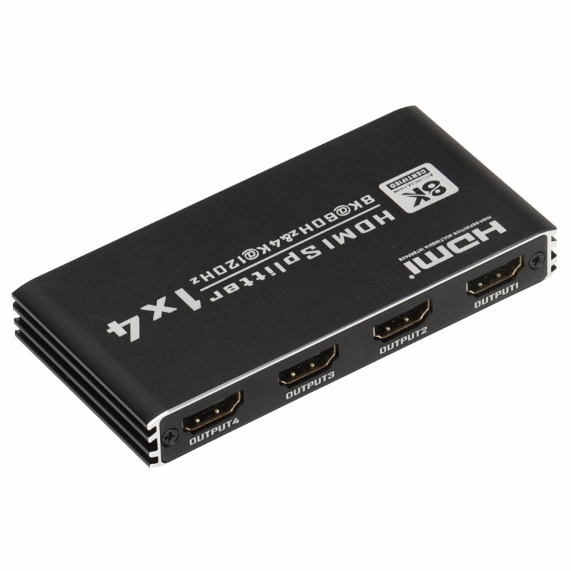 Splitter HDMI 4K UHD/8K 4 porturi carcasă metalică, suportă HDMI 2.1, EDID, HDR