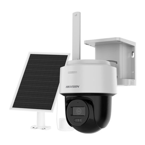 Camera PT 4G 4MP cu panou solar, lentila 4mm, IR 30m, WL 30m, Audio, IP66 - HIKVISION DS-2CFSP4-4G-4mm