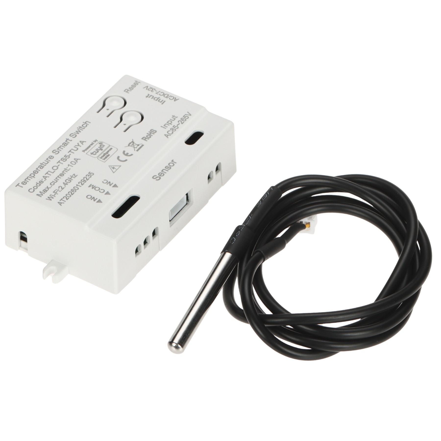 Releu WiFi cu senzor temperatură releu NO/NC contact uscat Tuya ATLO-TS5