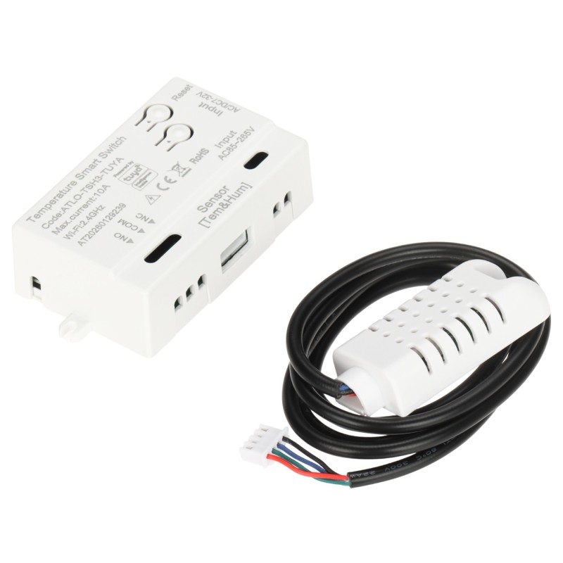 Releu WiFi cu senzor temperatură+umiditate Wifi Tuya ATLO-TSH3
