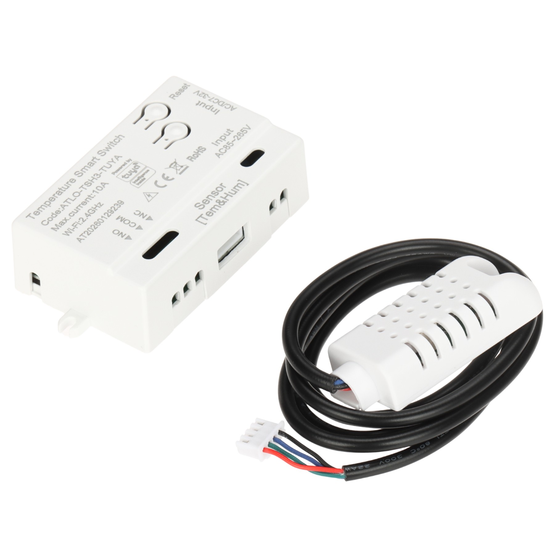 Releu WiFi cu senzor temperatură+umiditate Wifi Tuya ATLO-TSH3