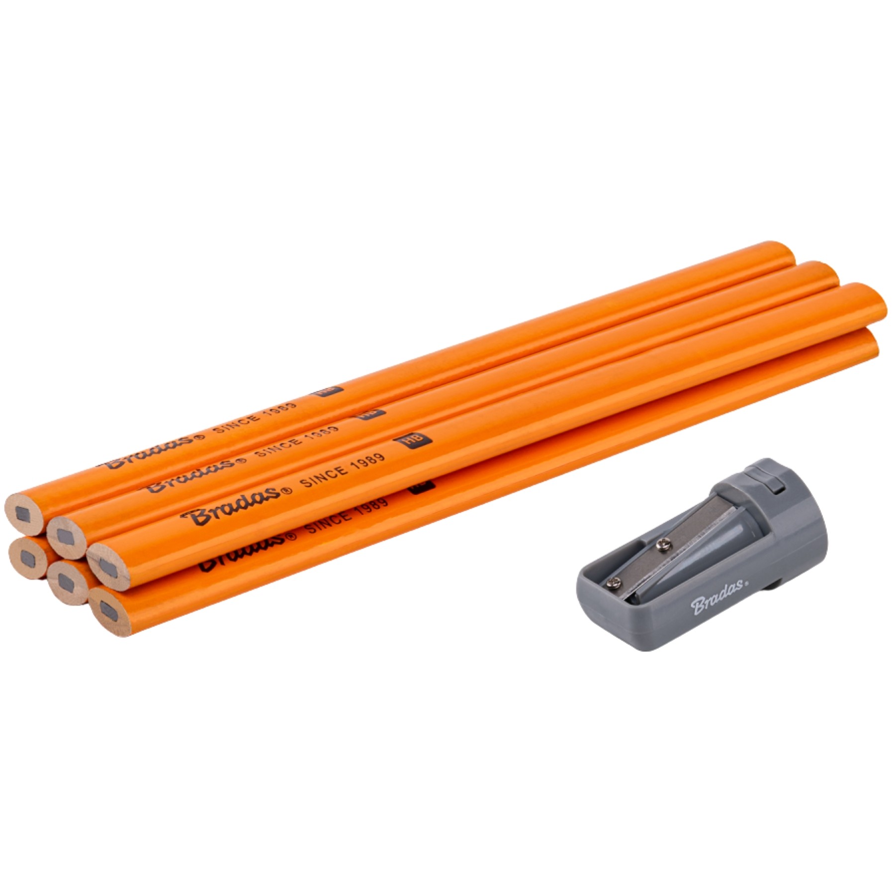 SET DE CREIOANE DE CONSTRUCȚIE CU ASCUȚITOARE HB OVAL DIY-PC2OV18OR/S6B BRADAS
