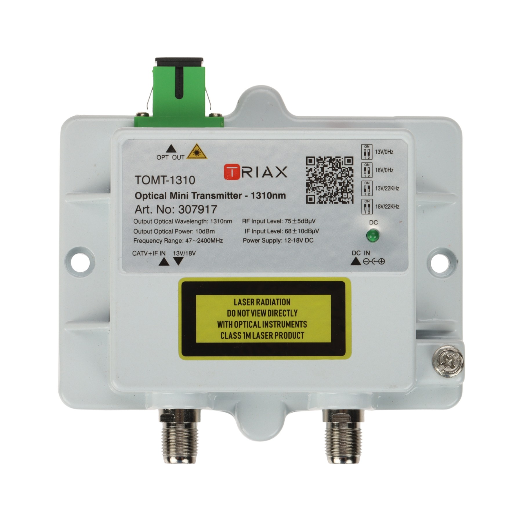 TRANSMIȚĂTOR OPTIC TOMT-1310 + SURSĂ DE ALIMENTARE TRIAX