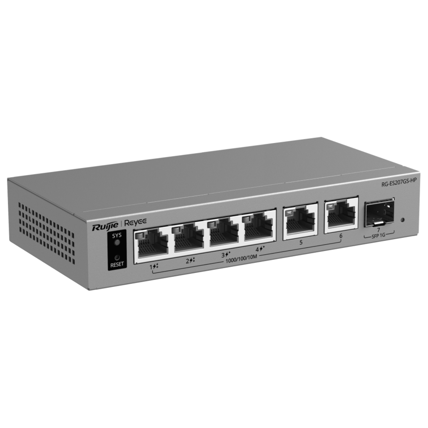 SWITCH POE RG-ES207GS-HP CU 4 PORTURI + 2X UPLINK + 1X SFP REYEE