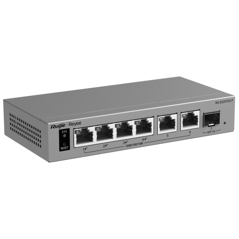 Switch PoE RG-ES207GS-P cu 4 porturi + 2X uplink + 1X SFP Reyee