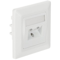 Priză Dublă RJ45 Cat5e UTP albă îngropată Solarix