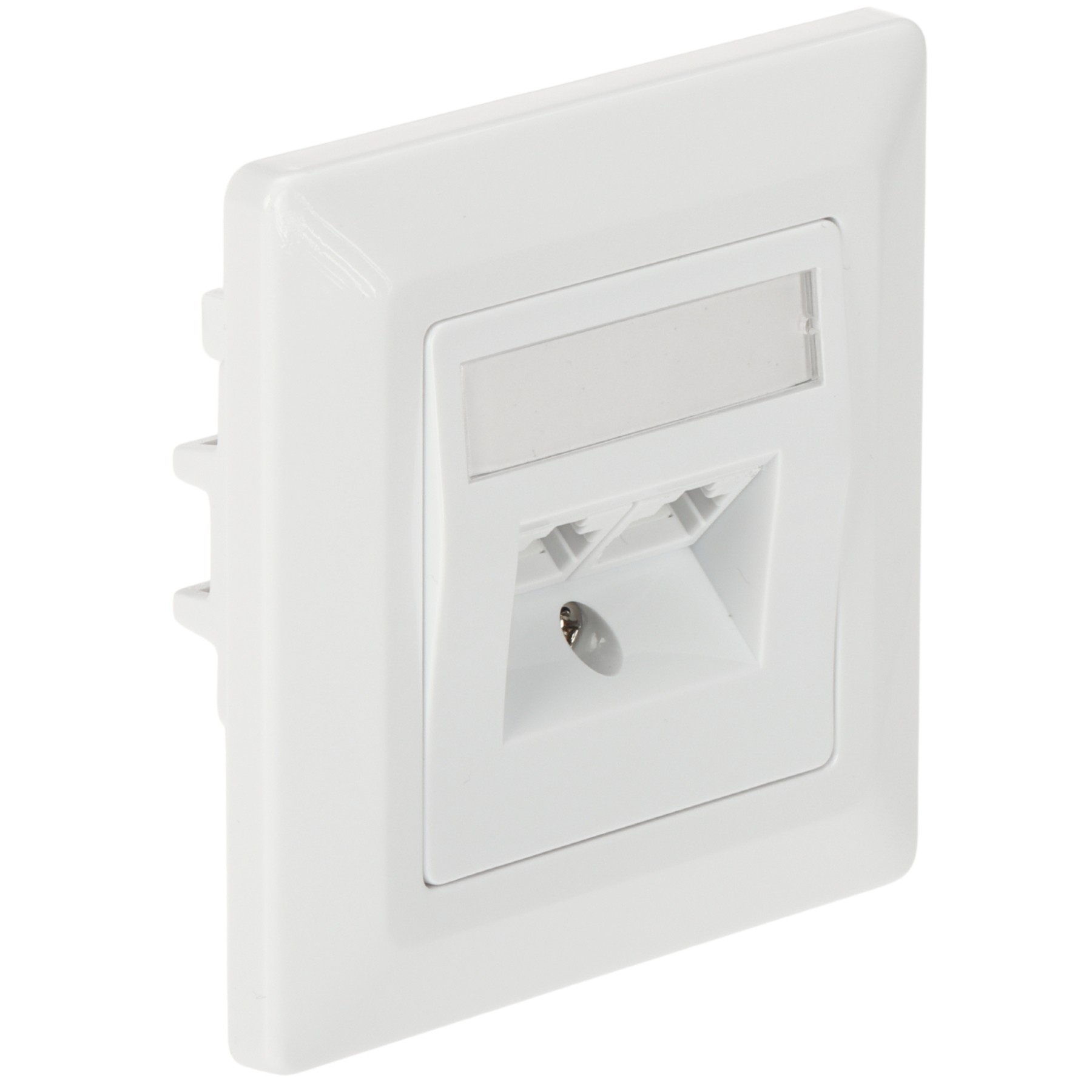 Priză Dublă RJ45 Cat5e UTP albă îngropată Solarix