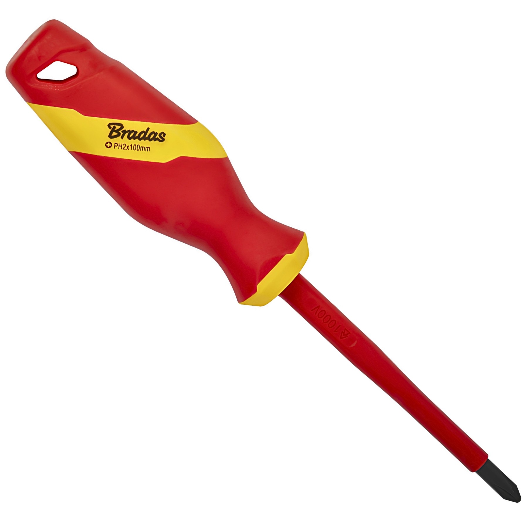 ȘURUBELNIȚĂ CAP CRUCE PH2 DIY-PH122100-V CU IZOLAȚIE BRADAS
