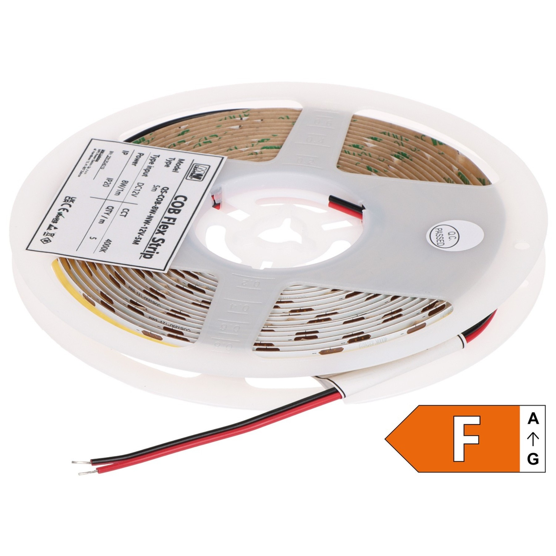 BANDĂ LED LED-COB-12V/8W-NW/5M-ECO - 4000 K MW Lighting