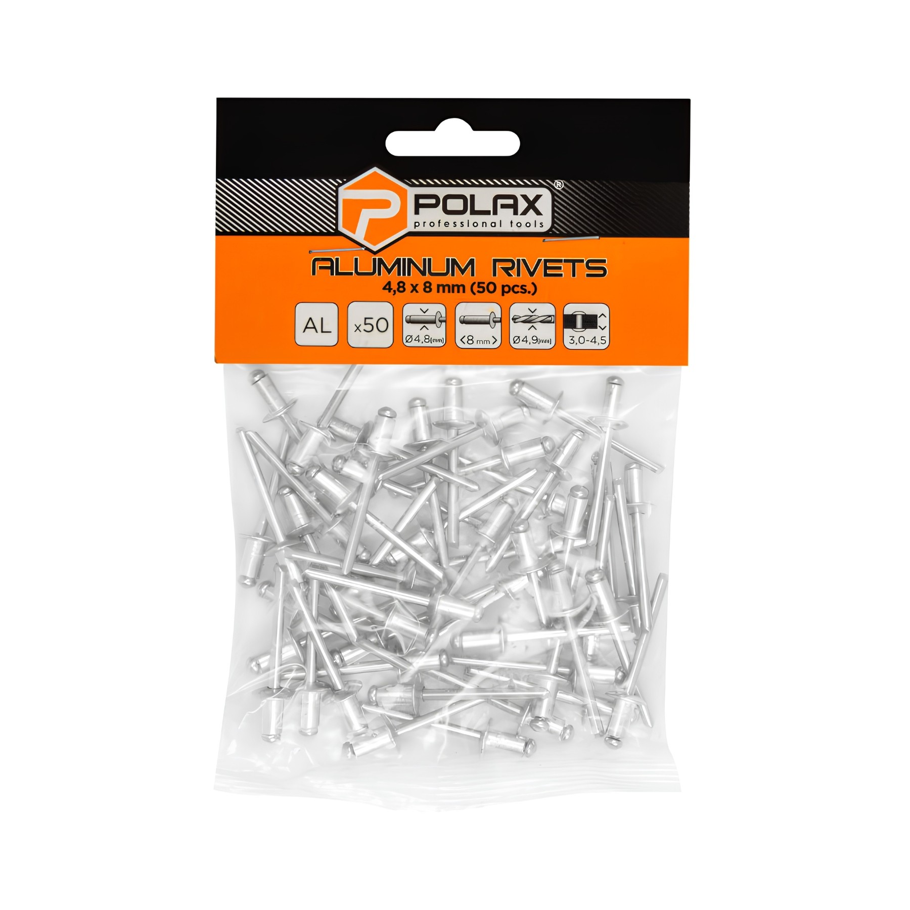Set 50 nituri de aluminiu 4.8x8 mm NZ-4.8X8 Polax