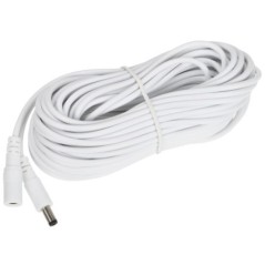 Cablu prelungire alimentare camere 20m cu mufe DC 2.1/5.5 alb