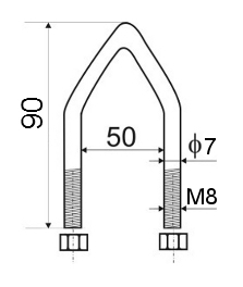 BRIDĂ CYB-50/M8X90