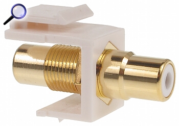 Cuplă modulară RCA mama-mama Keystone FX-C1 (alb - audio stanga)