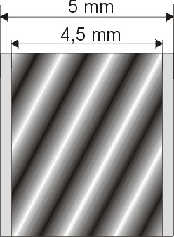 Secţiune longitudinală a cablului şi dimensiuni