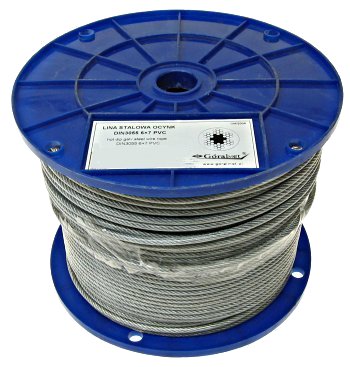 Șufă de oțel 5mm cu înveliș PVC transparent forță de rupere 1030kg