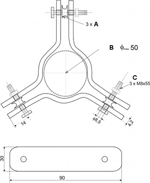 CLEMĂ DE PRINDERE PENTRU FIXAREA CABLURILOR SR-3050E