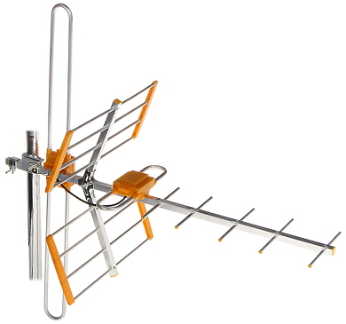 Imgine a antenei cu segmentul pentru recepția semnalelor VHF (FIF) polarizate vertical (segmentele din spatele reflectorului)