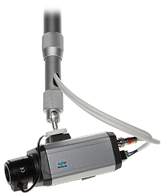 Prin suport se poate trece cablul coaxial si alimentare al camerei