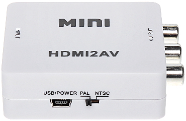 Convertor video HDMI la 3xRCA(video + audio stereo) alimentat USB