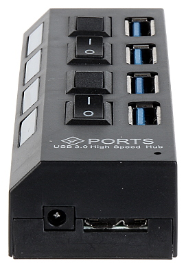 Hub USB 3.0 extern 4 porturi cu întrerupătoare și cablu 55 cm Hub USB 3.0 extern 4 porturi cu întrerupătoare și cablu 55 cm