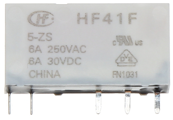 Releu NO/NC comandă 5VDC, 6A la 240VAC P-HF41F-005-ZS