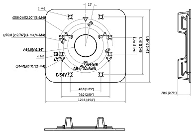 Dahua PFA152-E, Suport pentru montare camera pe stalp