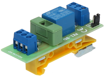 Modul releu NO/NC comandă 10-16VDC, 10A la 50 V - PK1-12-PDT montaj șină DIN