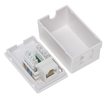 Priza date RJ45 UTP cat 5e alb, 1 post, montaj aplicat