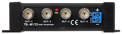 Video balun 8Mpix + injector alimentare 4 canale TR-4P/70 Video balun 8Mpix + injector alimentare 4 canale TR-4P/70
