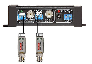 Modalitate de conectare a VHD-15 cu transformatorul video Modalitate de conectare a VHD-15 cu transformatorul video