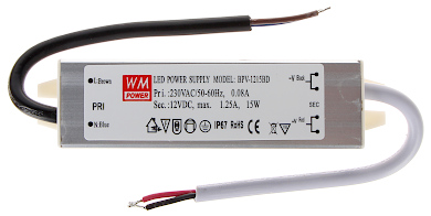 Sursă alimentare LED 12V 1.25A (etanșă IP67)