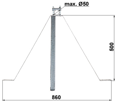 SUPORT DE CATARG PE ZID OMP-50W50