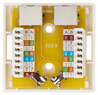 Priza rețea RJ45 Cat.6 ecranată dublă RJ45-2G5/6 aplicată, albă